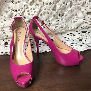 Guess Pink Peep Toe Heels